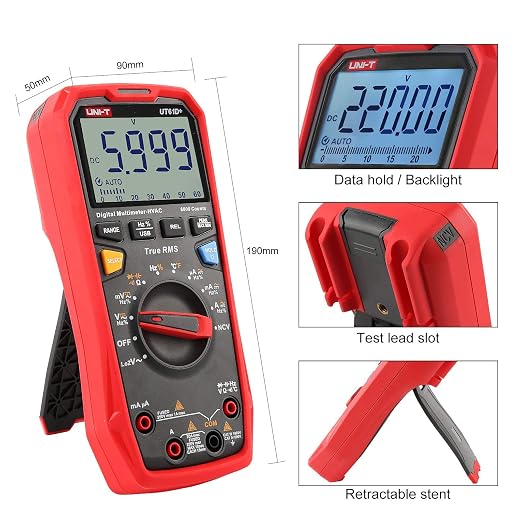 UNI-T UT61D+ Digital Multimeter True RMS AC/DC Voltage Current Resistance Capacitance Tester