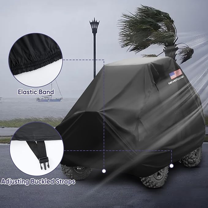 NEVERLAND UTV Covers Heavy Duty, 300D UTV Cover 2-3 Seater All-Weather Protection, Side by Side Cover Waterproof Outdoor Compatible with Honda Pioneer Polaris Ranger 114"x 65"x 73" (American Flag)