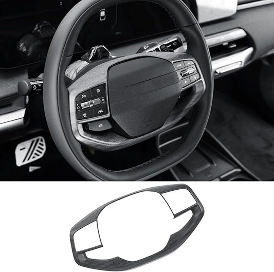 ABS Car Steering Wheel Frame Cover Steering Wheel Button Panel Frame Molding Trim Compatible with Kia K4 2025,Kia EV6 2025,Kia Sportage 2026,Kia EV3,Kia EV4 Accessories(Wood Grain Style)