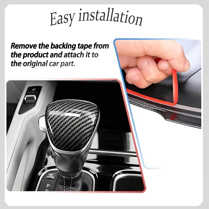 Gear Shift Cover,for Kia Telluride 2020 2021 2022 2023 2024 2025 2026,Car Center Console Gear Shift Knob Cover Trim Cap - Carbon Fiber