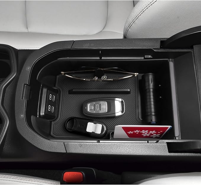 LUWU for 2025 Toyota RAV 4 Accessories Compatible with 2019 2020 2021 2022 2023 2024 2025 Toyota RAV 4 Center Console Organizer Armrest Console Secondary Storage Box Insert Tray ABS Material Black