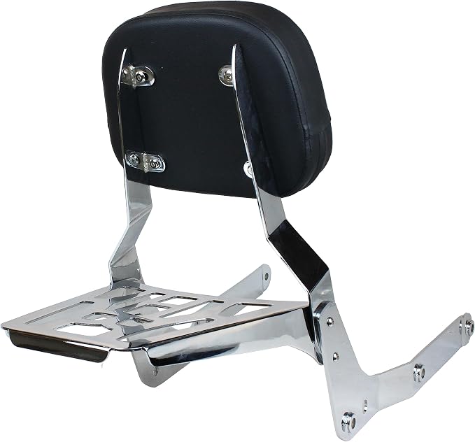 YHMOTO Passenger Sissybar Backrest with Luggage Rack for Honda Shadow Aero 750 VT750C 2004-2023 (Chrome)