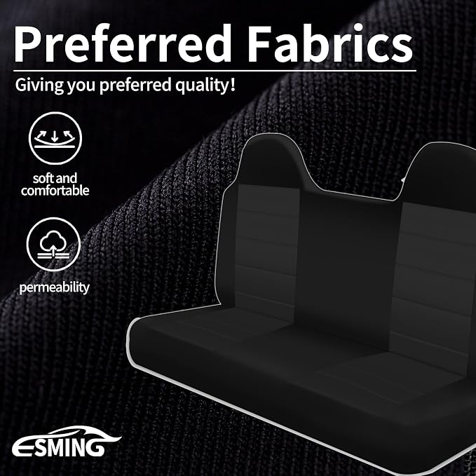 ESMING Front Bench Seat Cover with Molded Headrests Fit for Ford F-150 1999-2004, Thickened Waterproof Oxford Cloth, Solid Bench Seat Protector, Easy to Clean
