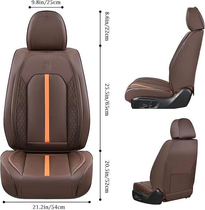Doogo Automotive Seat Covers, Car Seat Covers 5 Seat, Leaher Car Seat Protectors, Front and Rear Car Seat Covers， Driver Seat Cover Auto Accessories Fit for Most Vehicles