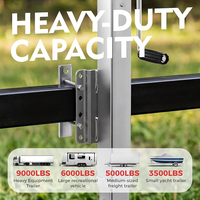 Heavy Duty A-Frame 9000 LBS Trailer Jack Fit for RVs, Boats, Multi-Purpose Trailers, and Camping Trailers, with 15" Travel Lift+25" Jack Height Drop Leg & Crank Handle