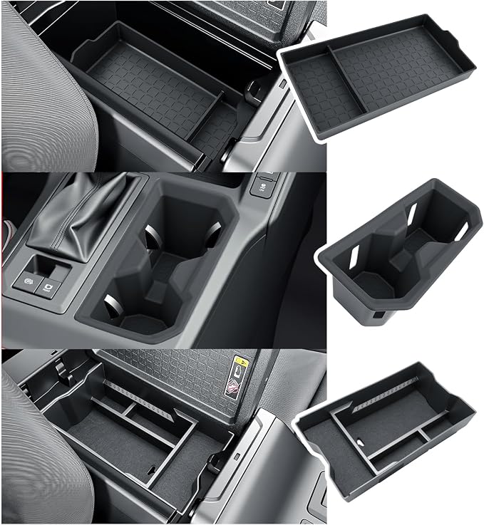 BIBIBO 3Pack for 2026 Toyota RAV4 Center Console Organizer 2026 Toyota RAV4 Console Armrest Tray+Cup Holder +Armrest Box Bottom Silicone Mat 2026 RAV4 Insert Organizer 2026 RAV4 Accessories