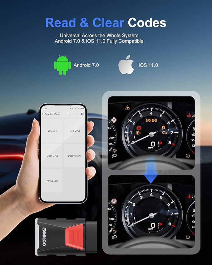 GOOLOO Bluetooth DS200 OBDⅡ Scanner for iPhone & Android, OBD2 Scanner with TPMS, Wireless Bidirectional Deepscan Tool with All System Diagnostic, Car Code Reader & Scan Tools for Vehicles 1996+
