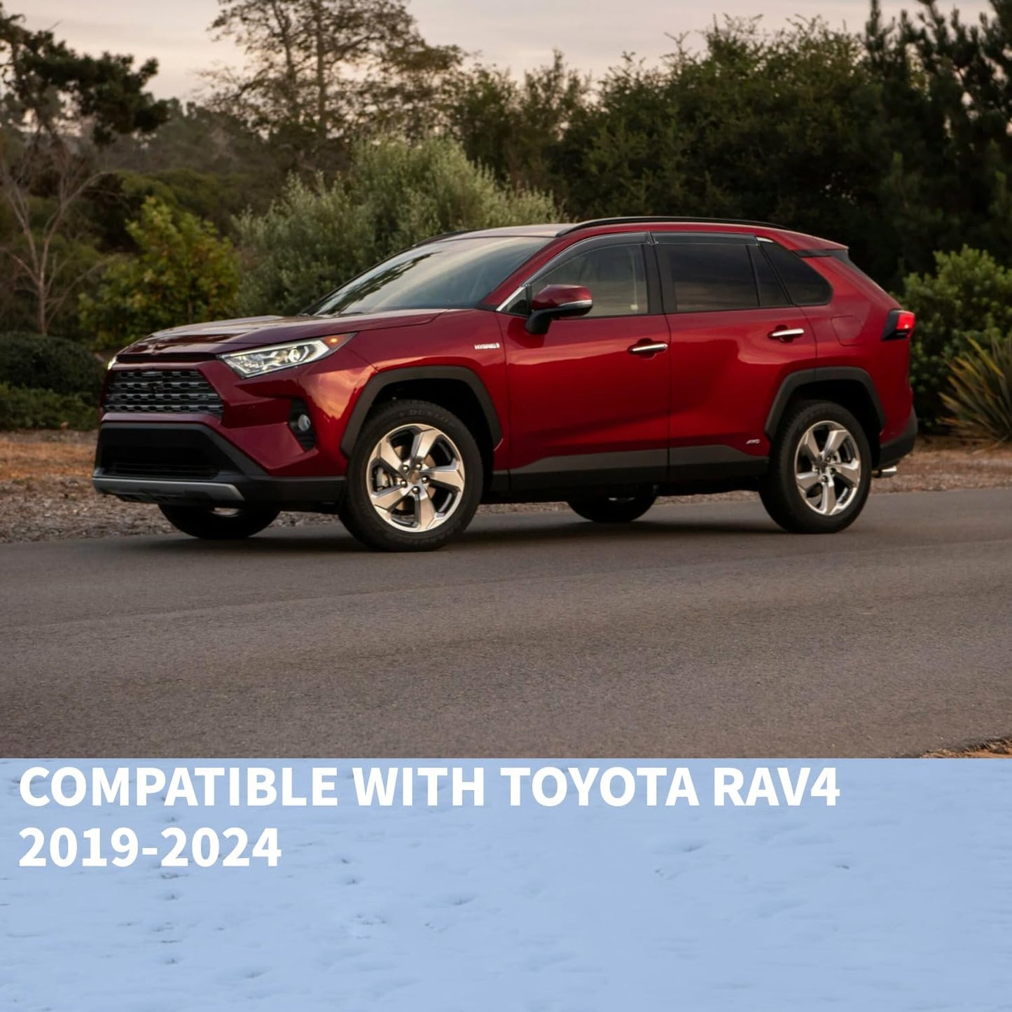 Rain Guard Compatible with 2019-2024 Toyota RAV4, Outside Mount Extra Durable Window Visors, Sun Wind Side Vent Window Deflector Shade Shield 2019 2020 2021 2022 2023 2024
