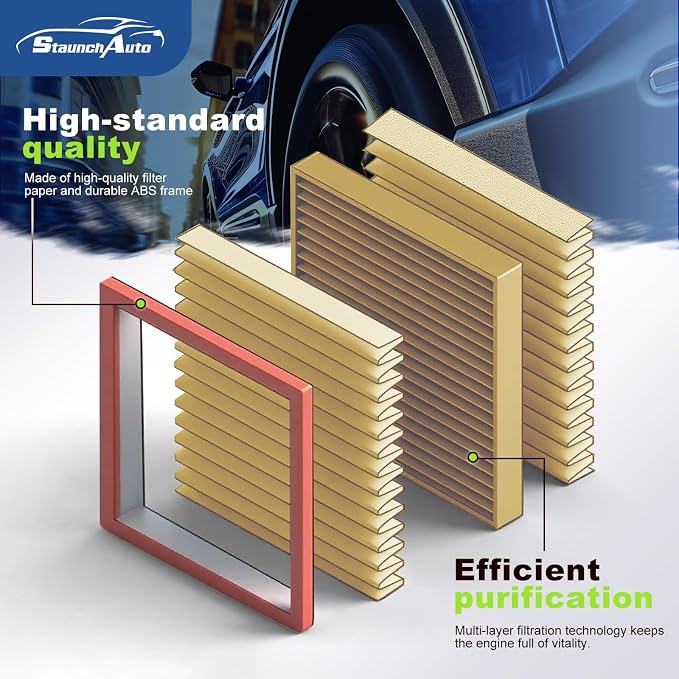 Engine & Cabin Air Filter for Chevrolet Equinox 2018-2026, GMC Terrain 2018-2026 Air filter for Car Replacement CF11966 CA12260 Automotive Accessories-2 Pack