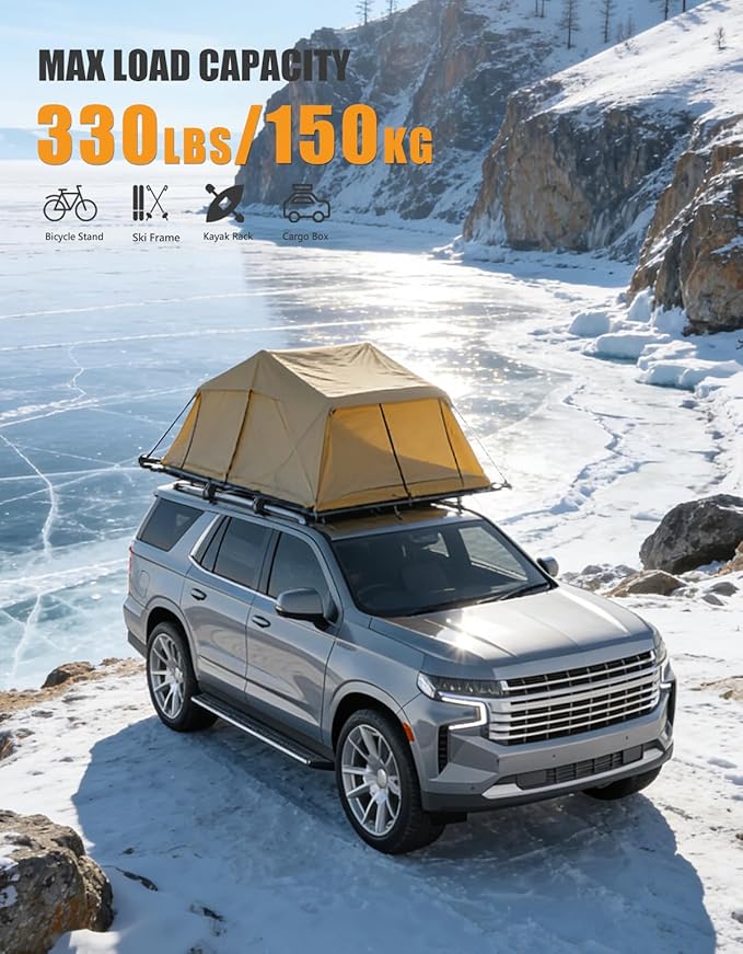 KINGGERI 330lb Lockable Roof Rack Cross Bars Compatible with 2021-2026 Chevy Tahoe & Suburban, GMC Yukon XL, Cadillac Escalade ESV with Flush Side Rails, Heavy Duty Rooftop Aluminum Accessories