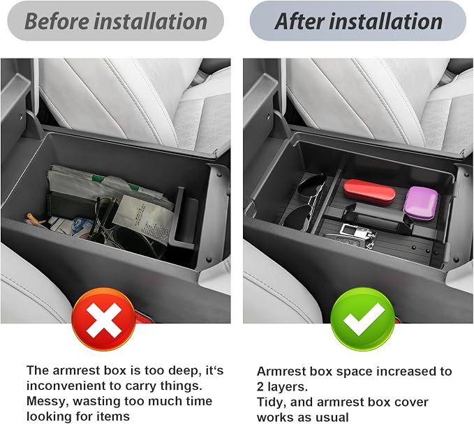 SKTU 2-Pack for 2025 2026 Nissan Murano Center Console Organizer for 2025 2026 Nissan Murano (SV/SL/Platinum) Console Tray & Wireless Charging Mat Nissan Murano 2025 2026 Accessories Non-Slip Pad