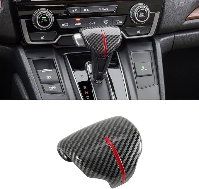 Carbon Fiber Gear Shift Knob Cover Compatible with 2017-2022 Honda CR-V CRV
