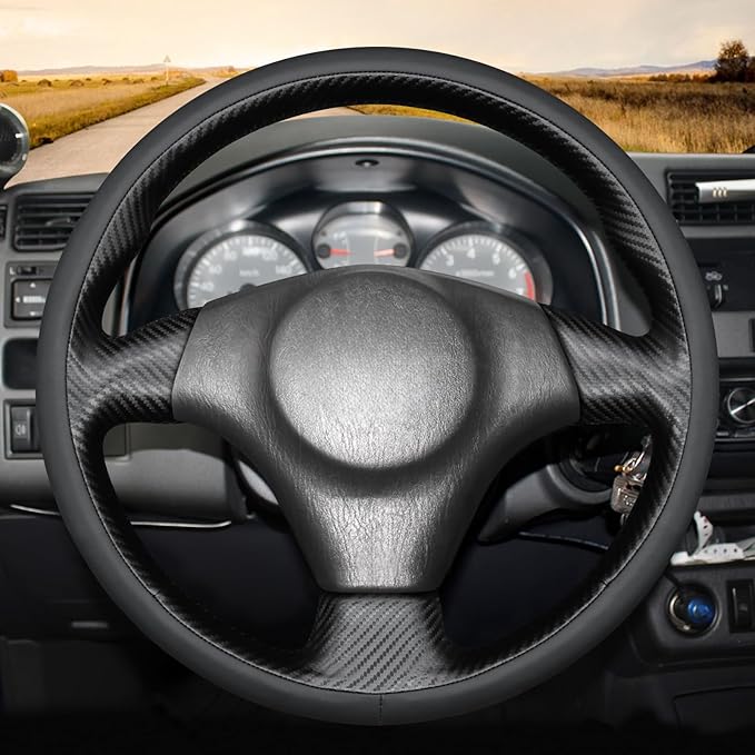 MEWANT Hand Stitch Steering Wheel Cover for Toyota RAV4 1998-2003 / Celica 1999-2006 / Corolla 2003-2008 / Matrix 2002-2008 / MR2 1999-2007 / Supra/Caldina, Custom Fit DIY Wrap Interior Accessories