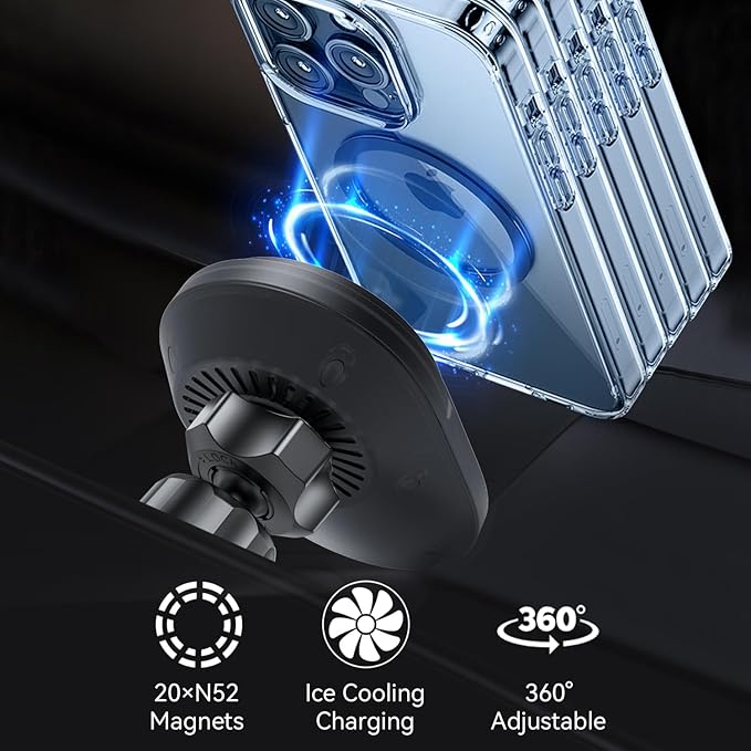 for MagSafe 4Runner Mount Charger, Exclusive fits for 2024-2010 Toyota 4runner, Compatible with iPhone 16/15/14/13/12/Mini Series, Intelligent Heat Dissipation Fast Charging 15W