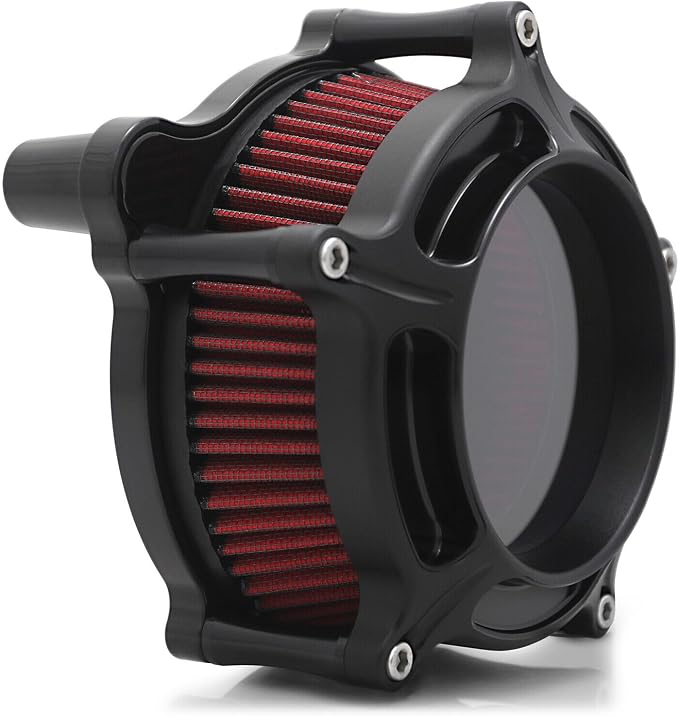For harley davidson air cleaner filter sportster Touring street glide road king electra Dyna Softail motorcycle air intake (Black- red filter, D-For M8 Touring/Softail 2018-UP)