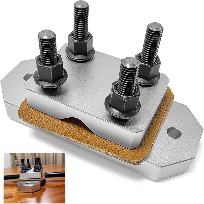 Professional Grade Heavy Duty Barrel Vise Tool, Aluminum Barrel Clamp with Leather Inserts, Universal Barrel Vise Clamp Surface Protection Design, Fits 0.67”–1.375” Outside Diameter Barrels (silver）