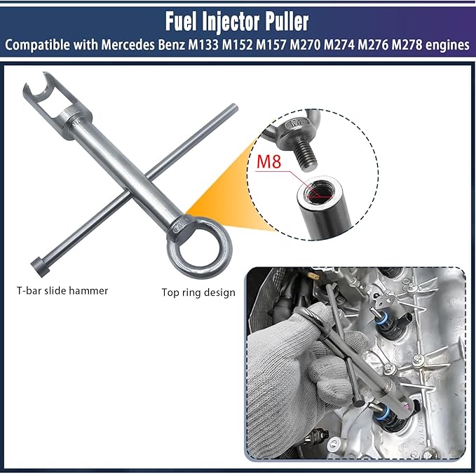 Timing Gear Holder Retainer Tool Kit Compatible with Mercedes Benz Maybach M276 M278 Engines, for Removing/Installing Camshaft Adjuster Sprocket, with T100 Socket & Fuel Injector Puller
