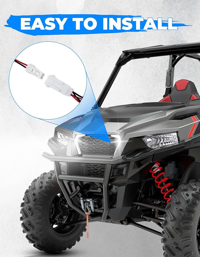 KEMIMOTO LED Turn Signal Fang Lights Compatible with Polaris General 1000/4 1000/ XP/XP 4 1000 2016-2026 Front Grille Fang Accent Light Signature Assembly UTV Accessories(2 pcs)