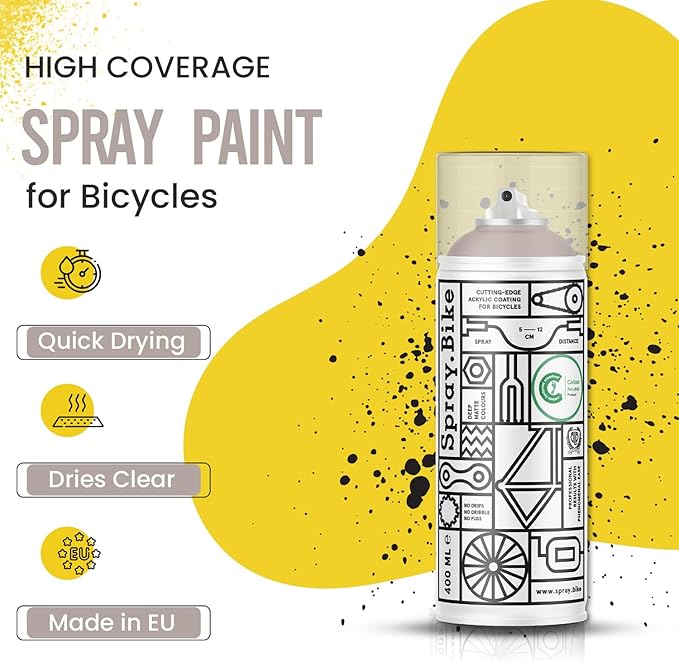 Spray.Bike Spray Paint | Designed Mainly for Bicycles | Multi-Use Acrylic Spray Paint for Metal, Plastic | High Coverage Bike Paint, 400ml, Clay Hill