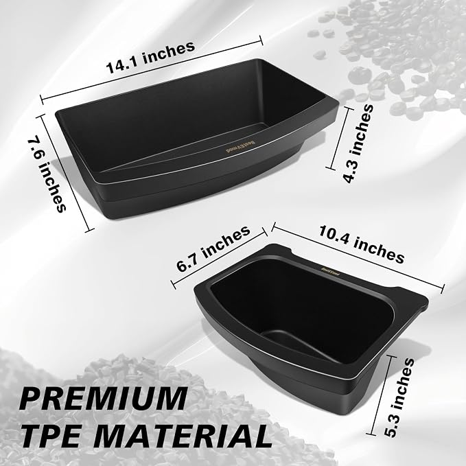 BestEvMod for 2026+ Model Y Juniper Refresh 3PCS Storage Bundle Trash Can Backseat Storage Box Garbage Rear Bin Can Anti-Slip Rear Center Console Organizer 1 + Under Seat Organizer Box2