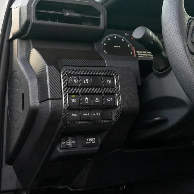 Carbon Fiber Interior Trim Kit for Toyota Tacoma 2024+ 4Runner 2025+ | Scratch & Stain Resistant · Sport Interior Upgrade · Covers Existing Scratches · Peel-and-Stick Installation