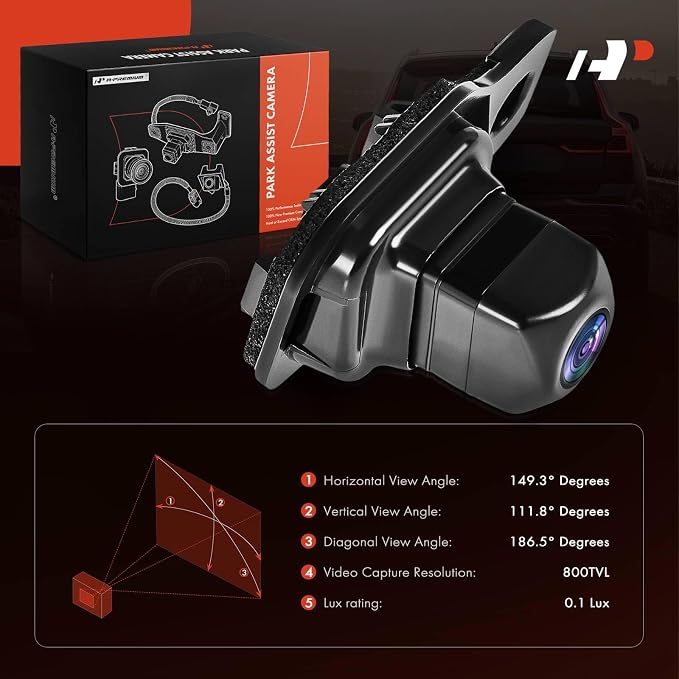 A-Premium Rear View Backup Camera Compatible with Toyota | Parking Camera for 2017 2018 2019 Highlander - Replace# 867900E060