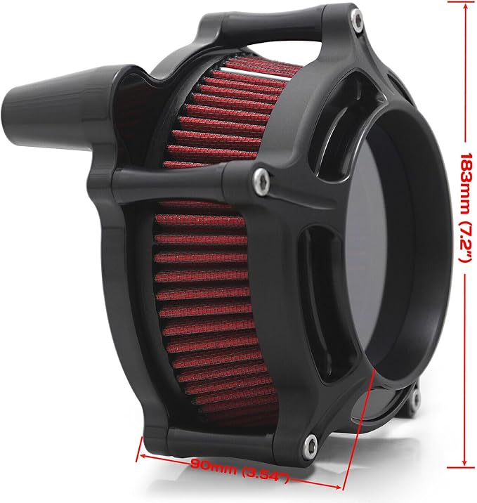 For harley davidson air cleaner filter sportster Touring street glide road king electra Dyna Softail motorcycle air intake (Black- red filter, C-For Touring 2008-2016)