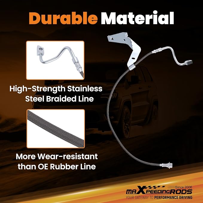 maXpeedingrods Extended Brake Lines for Ford F-250 F-350 Super Duty 4WD 2008-2016 w/4-6" Lift, Front Stainless Steel, DOT Approved