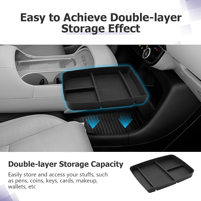 LUWU Center Console Organizer Compatible with 2026 Hyundai Palisade Calligraphy Accessories Palisade Armrest Console Organizer & Under Screen Storage Tray & Lower Storage Tray 4PCS (ONLY for 7-Seat)