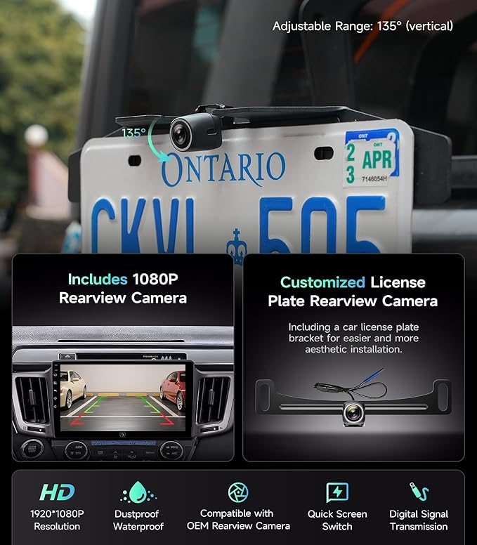 10.2" Car Radio Stereo for Toyota RAV4 2013-2018 - Wireless CarPlay & Android Auto | IPS HD 5G WiFi Touchscreen | GPS Navigation | Bluetooth FM with SWC | HD Backup Camera