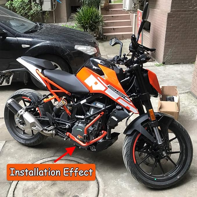 Motorcycle Accessories Engine Bumper Guard Crash Bar Frame Protector for KTM Duke 250 390 2020 2019 2018 2017 (Orange), does not apply