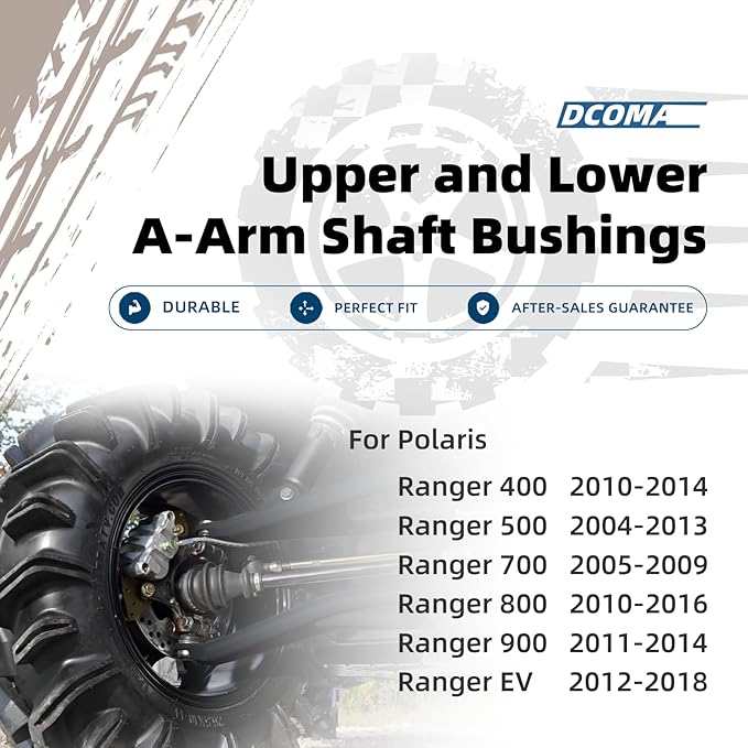 Front and Rear Upper Lower A Arm Shaft Bushings for Polaris Ranger 500 700 800 900, Control A-Arm Bushing Kit, Heavy Duty Arm Bushing, Durable Replacement Kit for Enhanced Suspension Performance