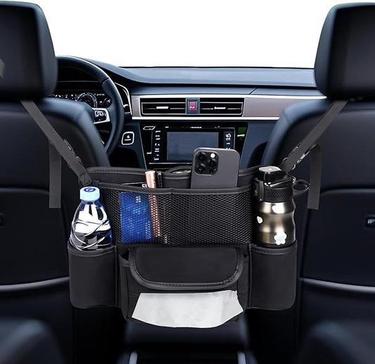 Car Handbag Holder Between Seats Suede Large Capacity Car Purse Holder Automotive Consoles