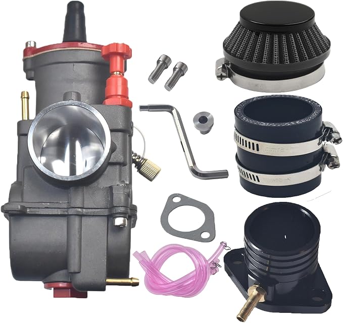 Performance PWK34 Carburetor Intake Manifold Kit for Predator 420cc 301cc GX390 GX340 GX270 Engine 11Hp 13Hp Mini Bike Go Kart Cart Lawnmower Water Pump Pressure Washer Parts Black