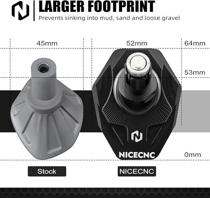 NICECNC Kickstand Foot Extension Pad & Puck + Wide Fat Forged Foot Pegs