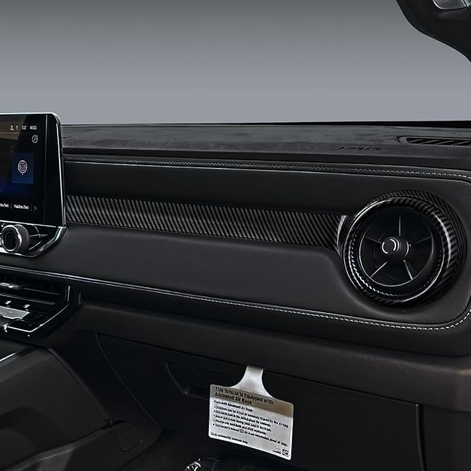 Car ABS Carbon Fiber Dashboard Side Air Outlet AC Vent Sticker Cover Interior Trim Decal for Chevrolet Colorado 2023 2024 2025 Accessories (Inner Ring)