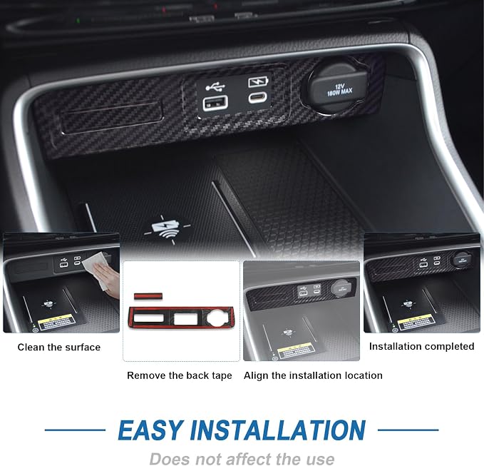 Carbon Fiber USB Power Charger Panel Cover Compatible with 2023-2026 Honda CR-V CRV