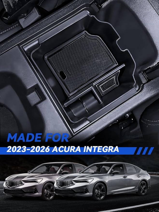for Integra Center Console Organizer 2023 2024 2025 2026 Acura Integra Accessories Armrest Tray Middle Storage Box Insert Container Durable ABS Plastic
