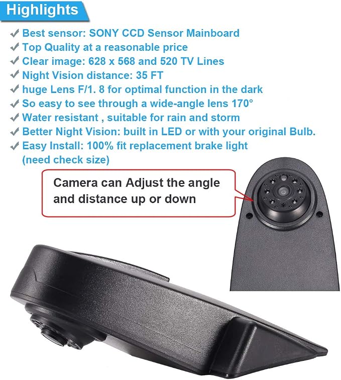 Car Brake lamp Camera for Viano Vito Transit Ducato VW Crafter T5 Master