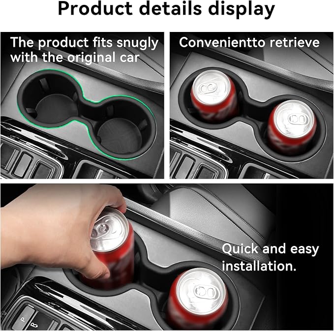 smabee Center Console Cup Holder Insert for Honda Pilot 2023-2026/ Passport 2024-2026/ Ridgeline 2024-2026 Car Accessories TPE Drinks Holder Box Organizer Car Interior Black