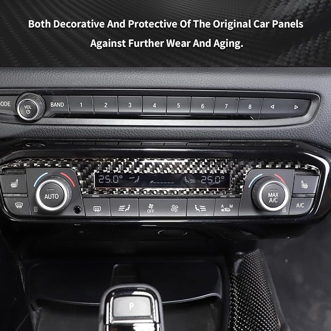 Real Soft Carbon Fiber Car Center Console Headlight Switch Box/Air Conditioning Control Panel/Warning Light Switch Panel Decorative Stickers,for Toyota Supra 2019-2022,3PCS (Black)