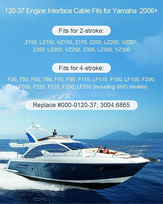 23ft/7m Engine Interface Cable Connects to NMEA 2000 Network Compatible with Yamaha Outboard Engine 2006-2023 Replace 000-0120-37 3004.6865, Longer Version with T-Connector