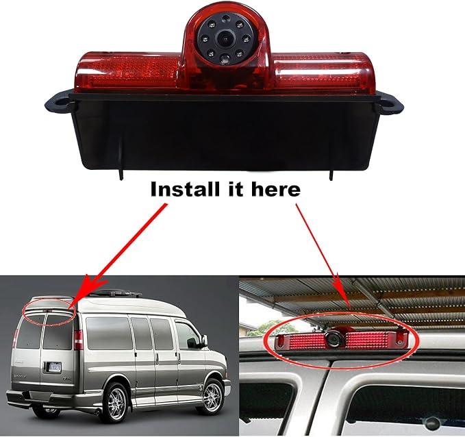 Car Brake Light Backup Camera for Chevrolet Express Van GMC Savana Van CCD Reverse Rear View Auto Camera Parking LED