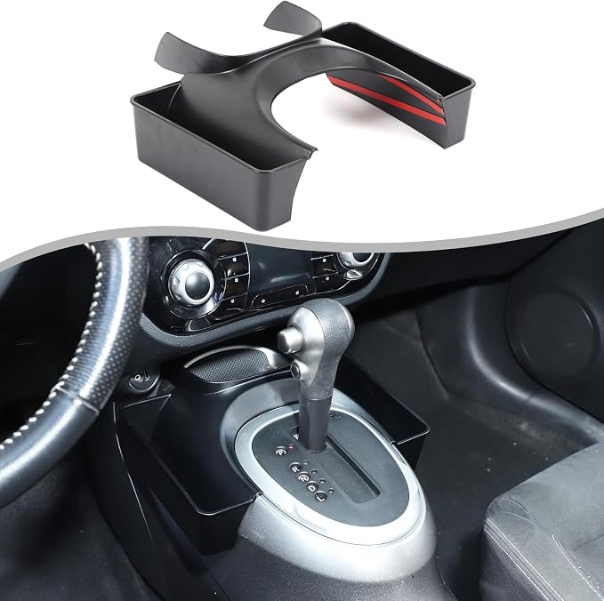 Lcojicep Gear Tray Center Console Gear Shift Storage Organizer Compatible with Nissan Juke and Nissan Infiniti ESQ 2011-2019 Car Interior Accessories, Gear Shift Console Side Tray