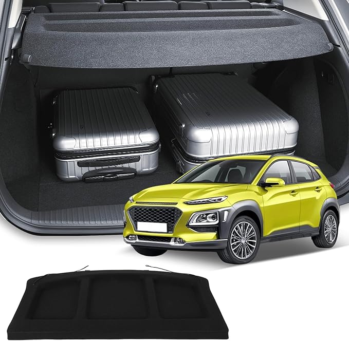 SCITOO Fixed Rear Cargo Cover Shade 2018-2023 Fit for Hyundai Kona 1.6L Rear Trunk OEM Style Cargo Accessories Security Shade Cover