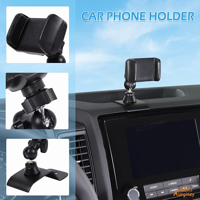 Aunginsy Car Phone Mount Compatible with Nissan Frontier 2022-2024 Center Console Phone Holder Dash Panel Mobile Phone Bracket Universal Cell Phone Navigation Stand Fit All Smart Phones Accessories