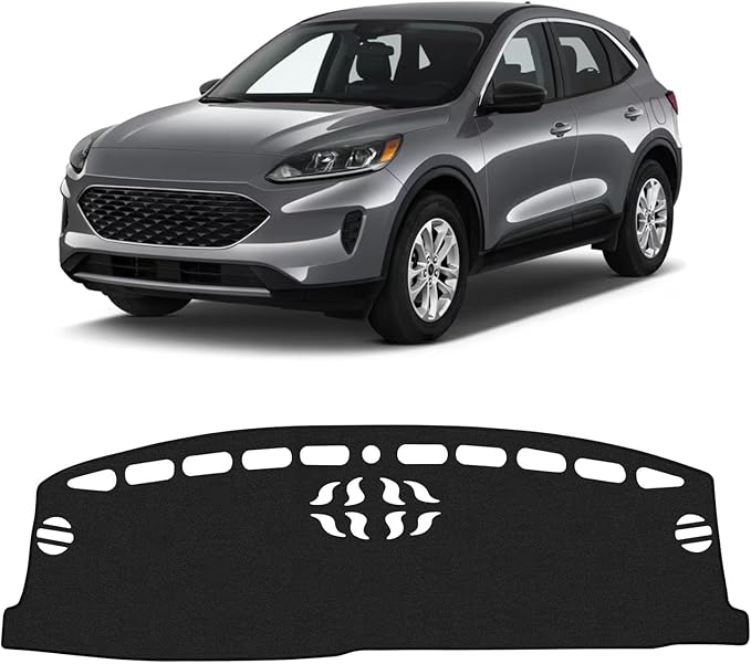 KUST Black Dash Cover for 2020-2025 2026 Ford Escape (NO HUD) Left Hand Driving Dashboard Cover Non-Slip Interior Accessories for Ford Escape Custom Fit Dash Mat Sunshade Windshield No Glare