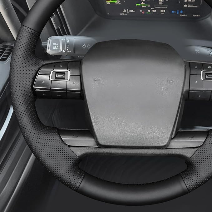 MEWANT Hand Sewn Steering Wheel Cover Wrap for Volvo VNL VNR FM FH 2017-2025 Steering Wheel Accessories for Volvo FM