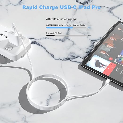 USB C to USB C Charging Cable for Apple 2Pack 10ft, Long Type C to C Fast Charger Cord for iPhone 16 E/17/Air/15/Pro/Plus/Pro Max, for MacBook Pro/Air, for iPad Pro12.9/11in,Air 4/5,Mini 6/7 60W