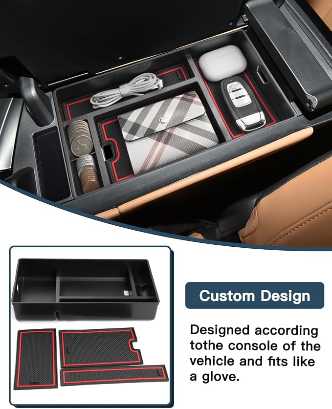 Ruiya Center Console Organizer for 2022-2026 Lexus NX Console Organizer for Lexus NX Accessories Armrest Storage Tray Compatible with 2022 2023 2024 2025 2026 Lexus NX 250/350/350h/450h+